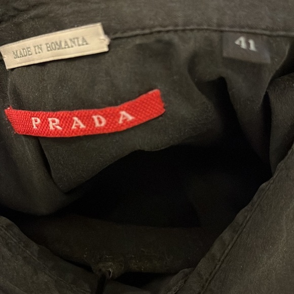 Prada Black Button Down Shirt with Zippered Breast Pocket - Picture 11 of 16